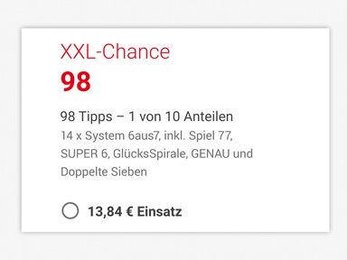 LOTTO XXL-Chance 98 Tipps