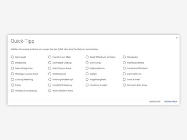Quick-Tipp Auswahl