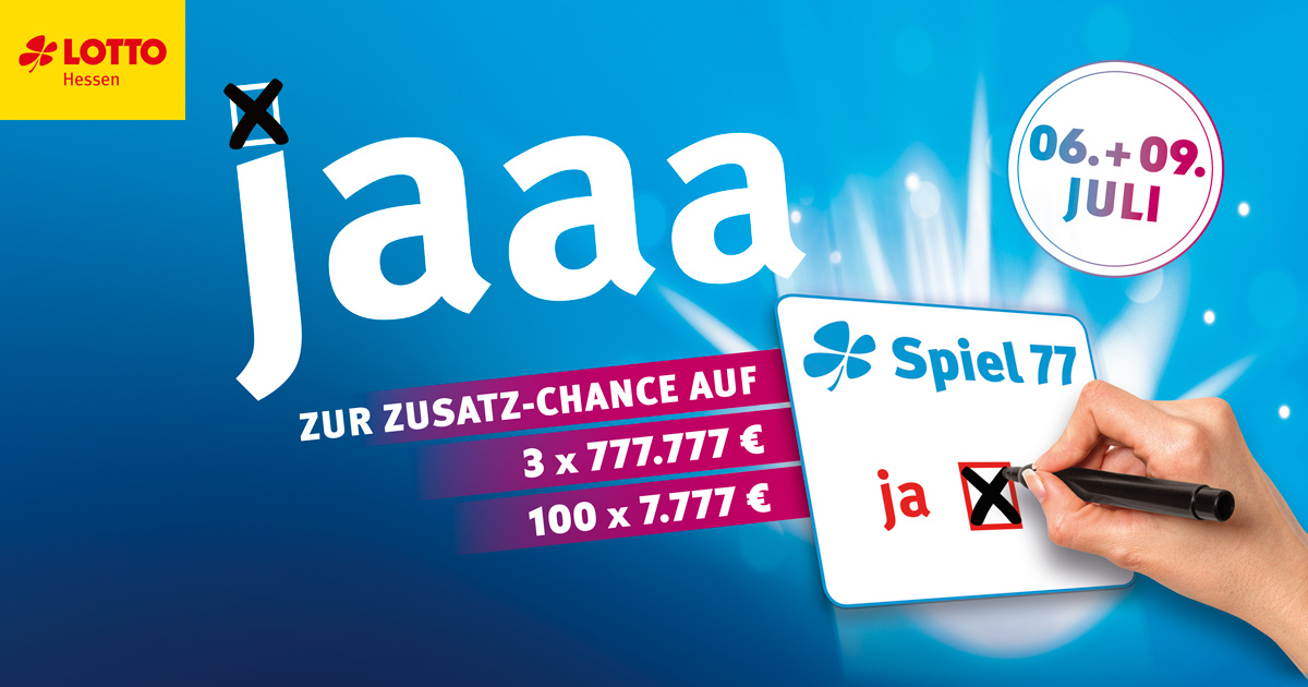 Bundesweite Sonderauslosung im Spiel 77 LOTTO Hessen