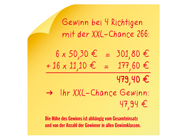 LOTTO XXL-Chance Rechenbeispiel