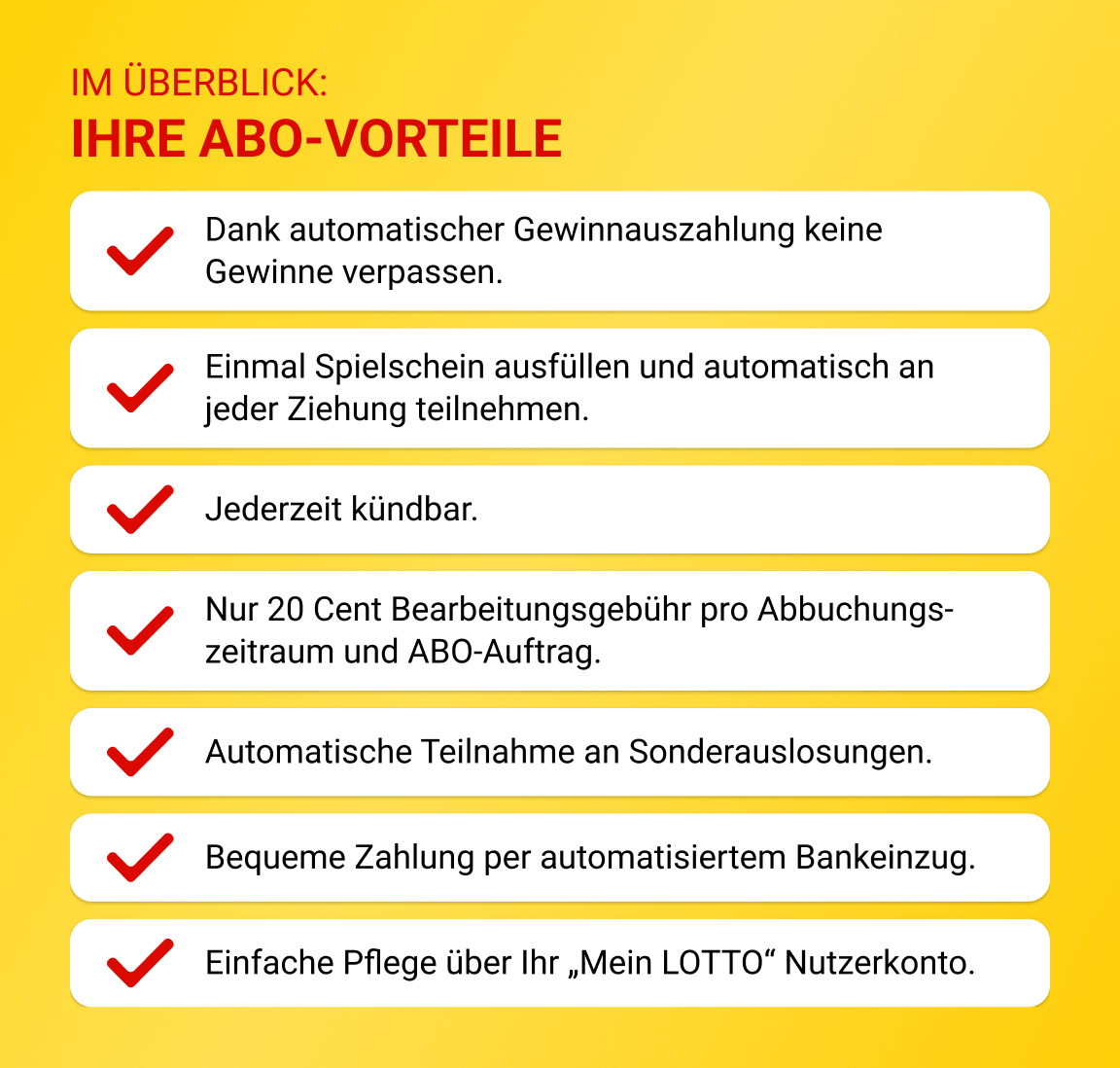 LOTTO ABO: Ihre Vorteile im Überblick