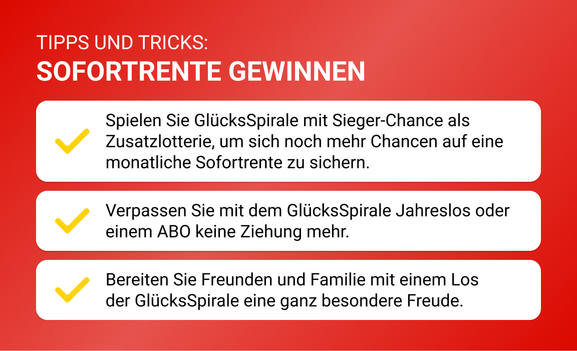 Sofortrente gewinnen: Unsere Tipps