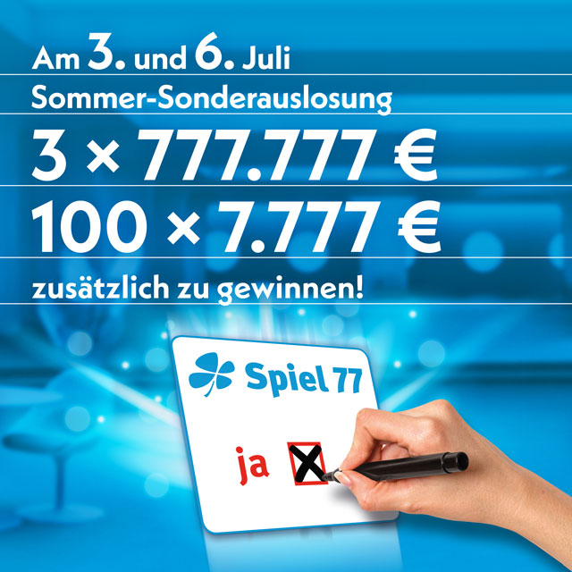 Bundesweite Sonderauslosung im Spiel 77: Die Gewinner stehen fest!
