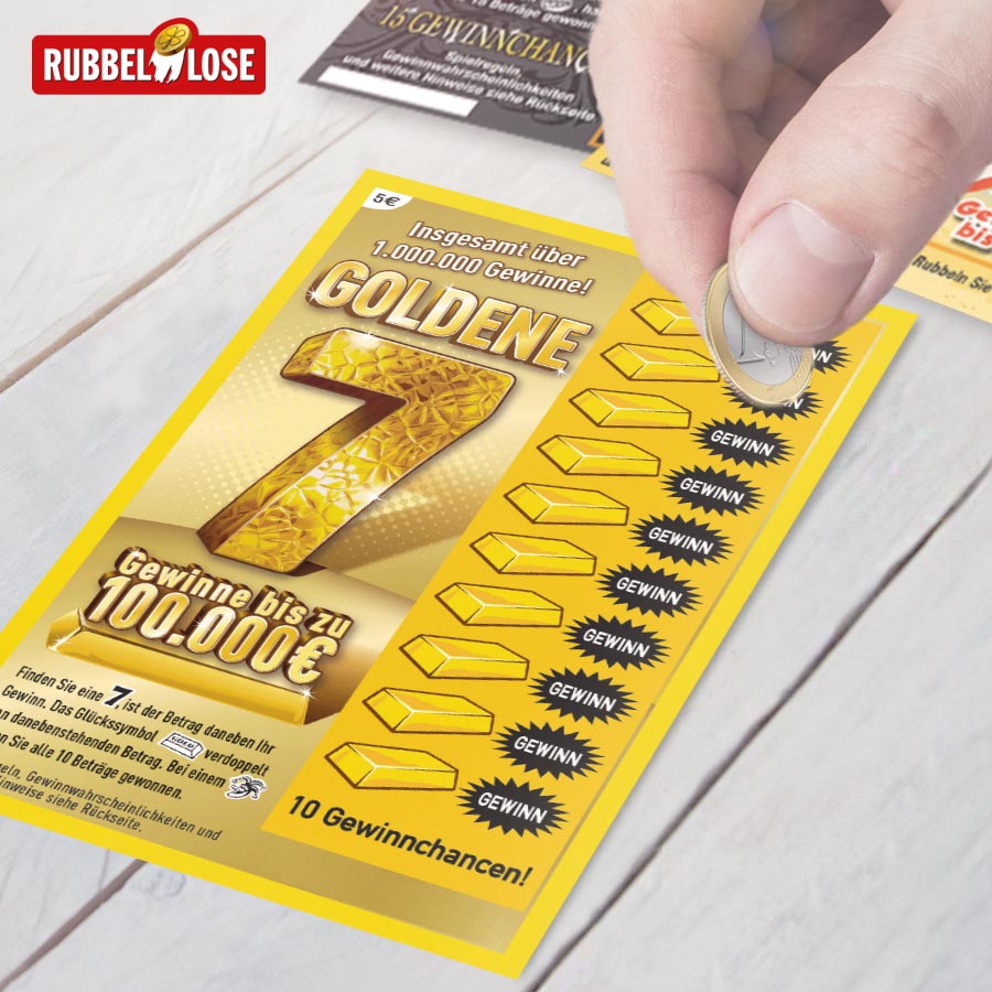 Unser Online-Rubbellos "Goldene 7" erstrahlt ab sofort in neuem Glanz. 