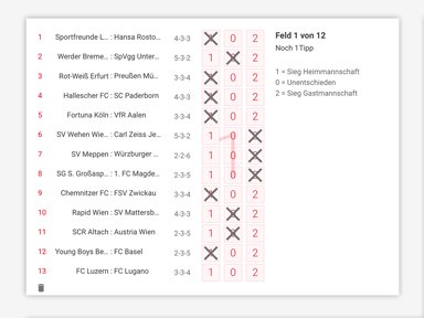 TOTO 13er Wette Tippfeld